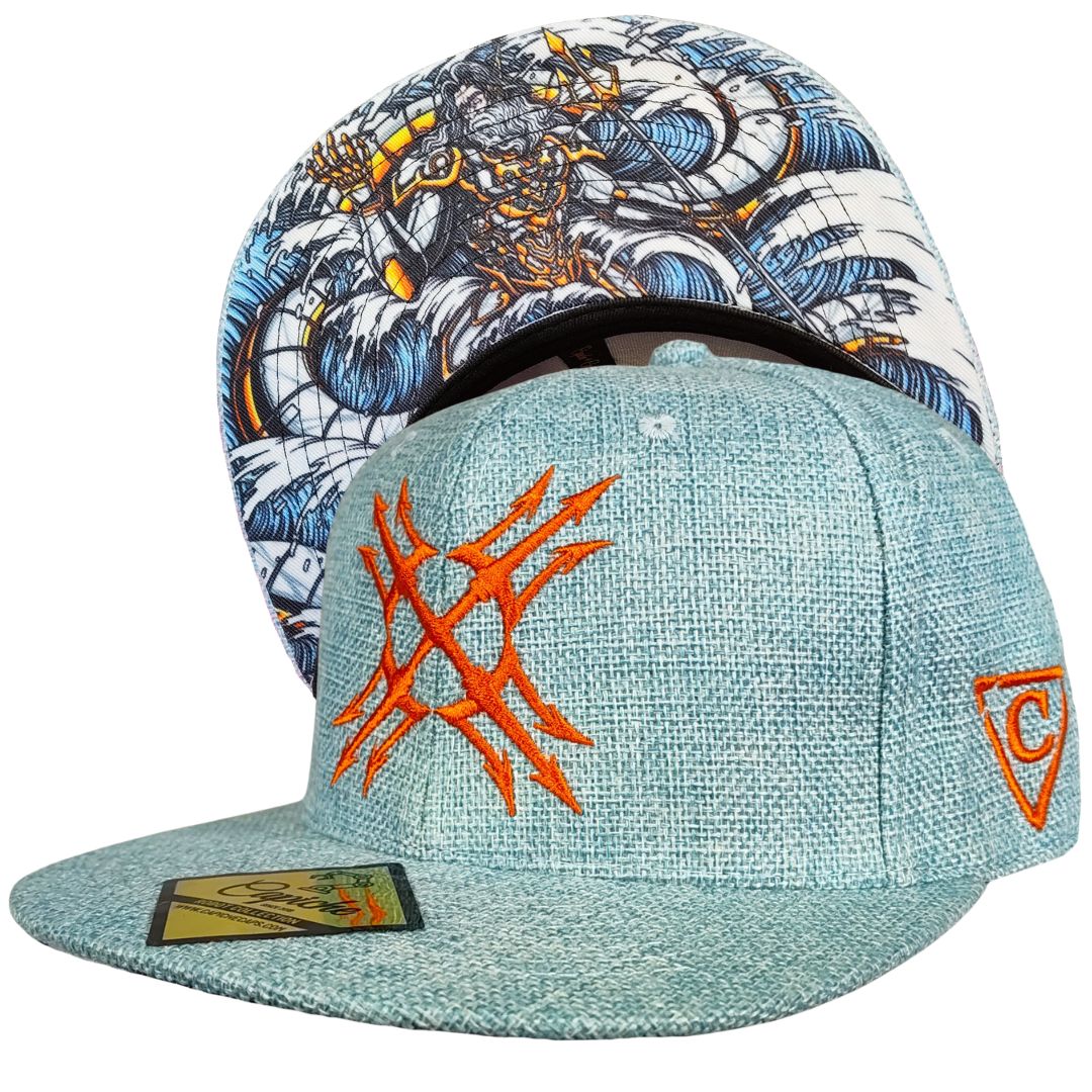 Robot Poseidon Snapback – Hellblau, dicke Baumwolle