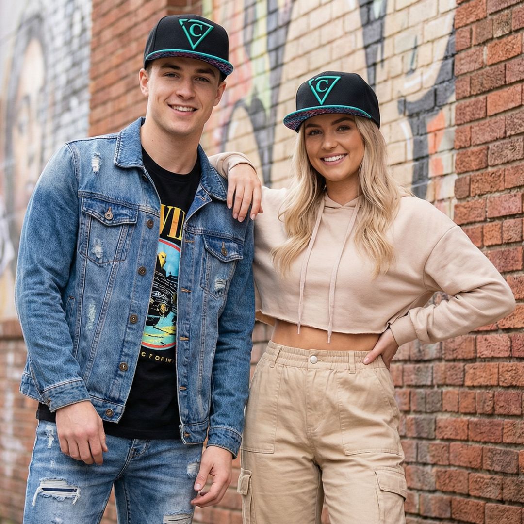 Snapback Animix - Czarny/Aqua