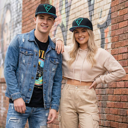 Snapback Animix - Czarny/Aqua