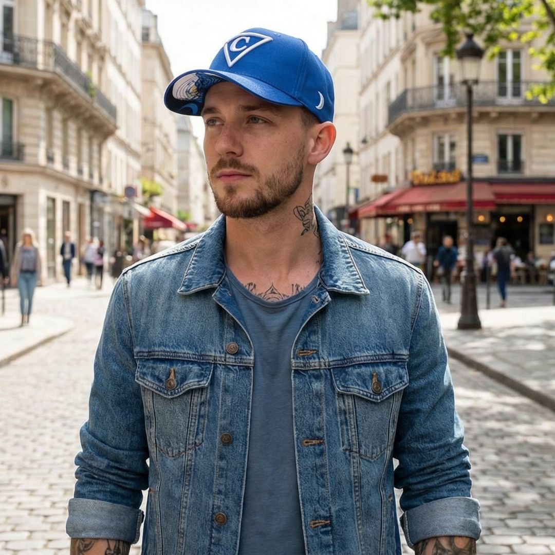 Casquette de baseball incurvée Crying Wolf - Bleue