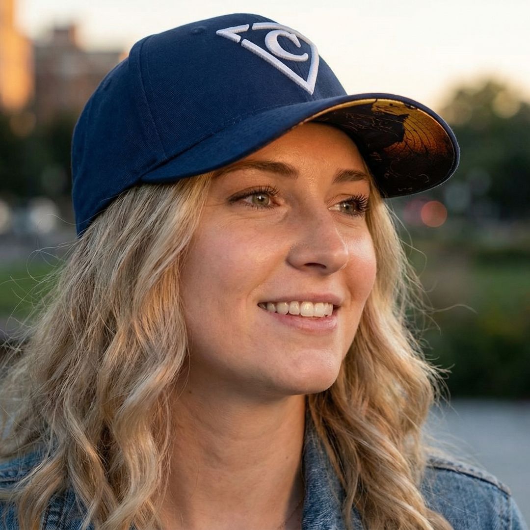 Haunted Place Curved Baseball Cap - Dark Blue