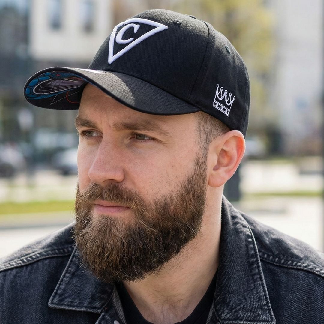 Angry Cobra Curved Baseball Cap - Black