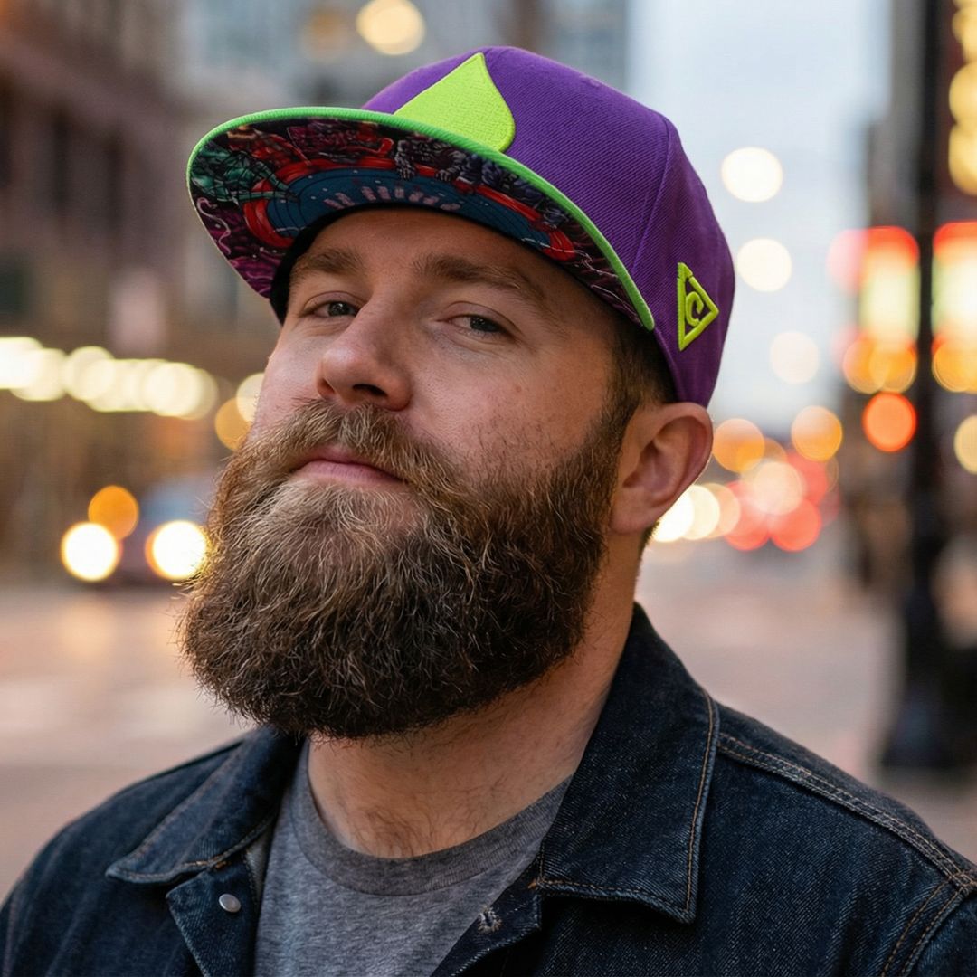 Casquette Snapback Black Jack - Violet/Vert fluo