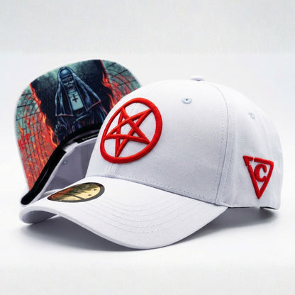 Casquette de baseball incurvée Cursed Nun - Gris clair