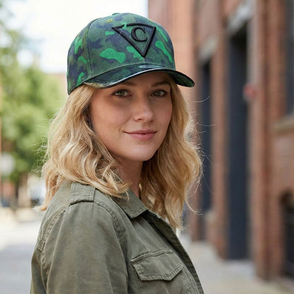 Grüne Camo Curved Cap - Grün/Schwarz Metallic