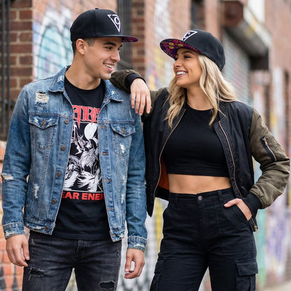 Casquette Snapback Purple Monster Cat - Noir