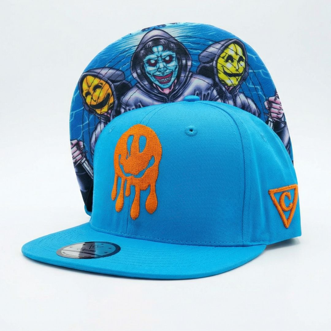 Smiley Gang Snapback - Blue/Orange | CAPICHE CAPS