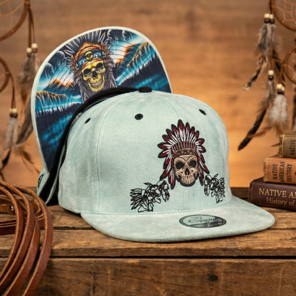 Ancestor Spirits Snapback - Light Mint Green Suede