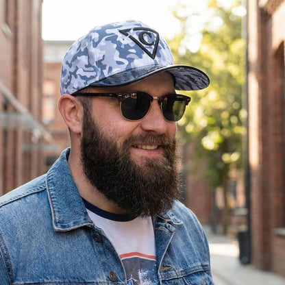 Grey Camo Curved Baseball Cap - Grey