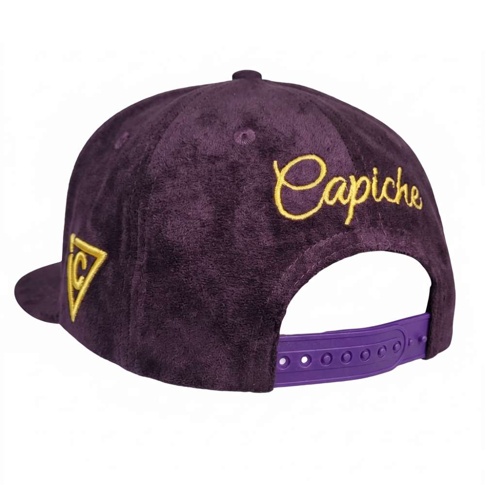 Yellow Dragon Snapback - Purple Suede
