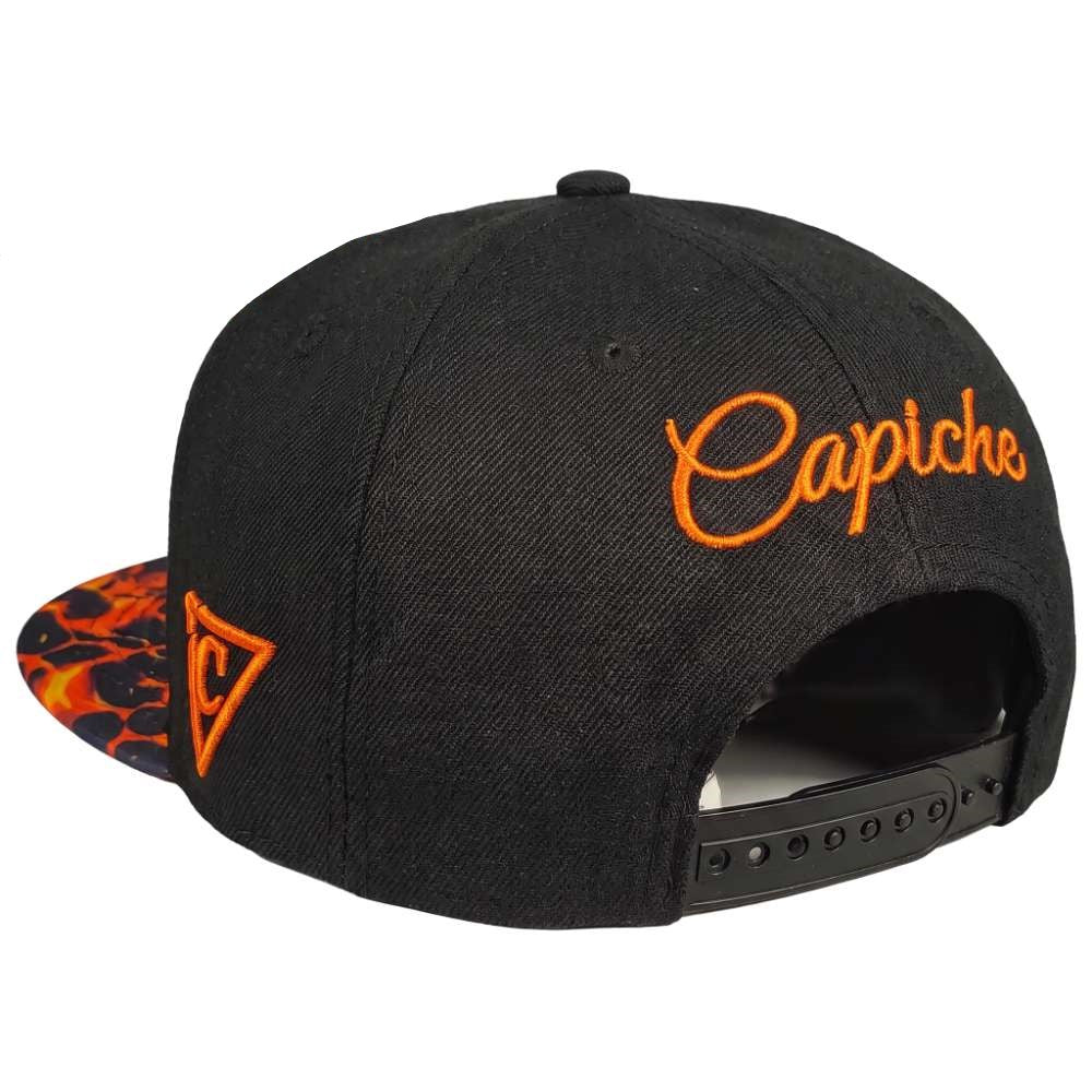 Lava Venom Snapback - Black/Orange Lava Pattern