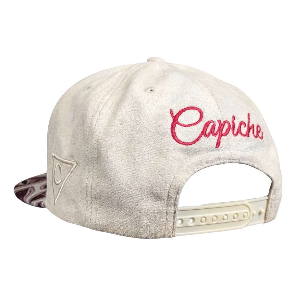 Monster Vision 2.0 Snapback - Cream White Suede with Eyes