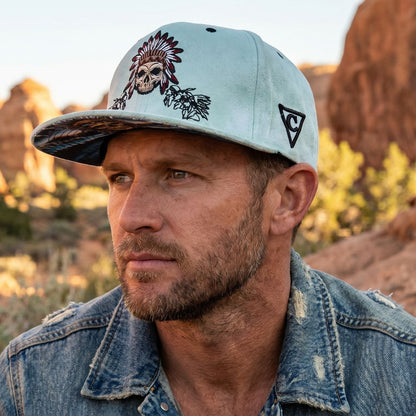 Ancestor Spirits Snapback - Light Mint Green Suede
