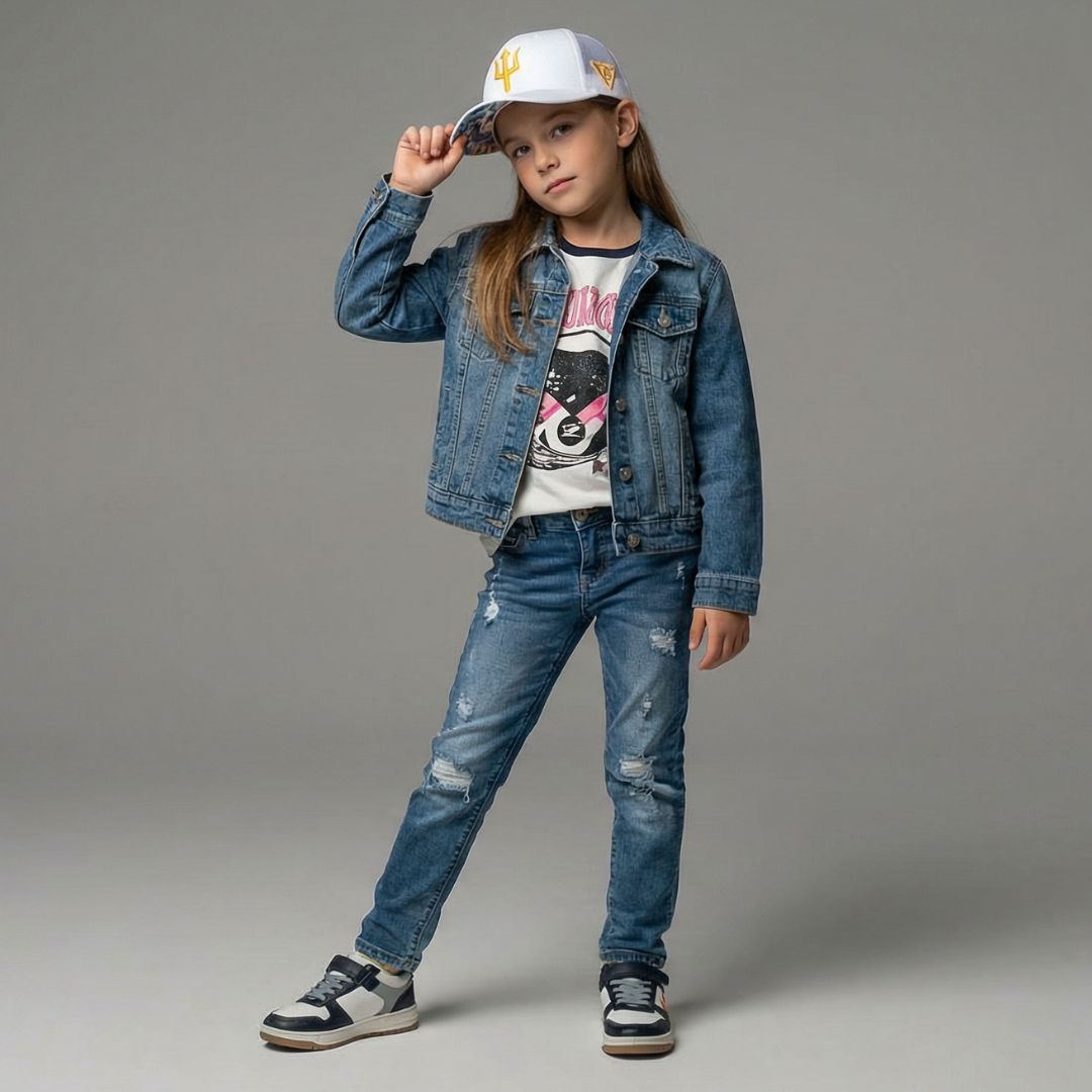 Cappellino trucker Pegasus taglia bambino - Bianco