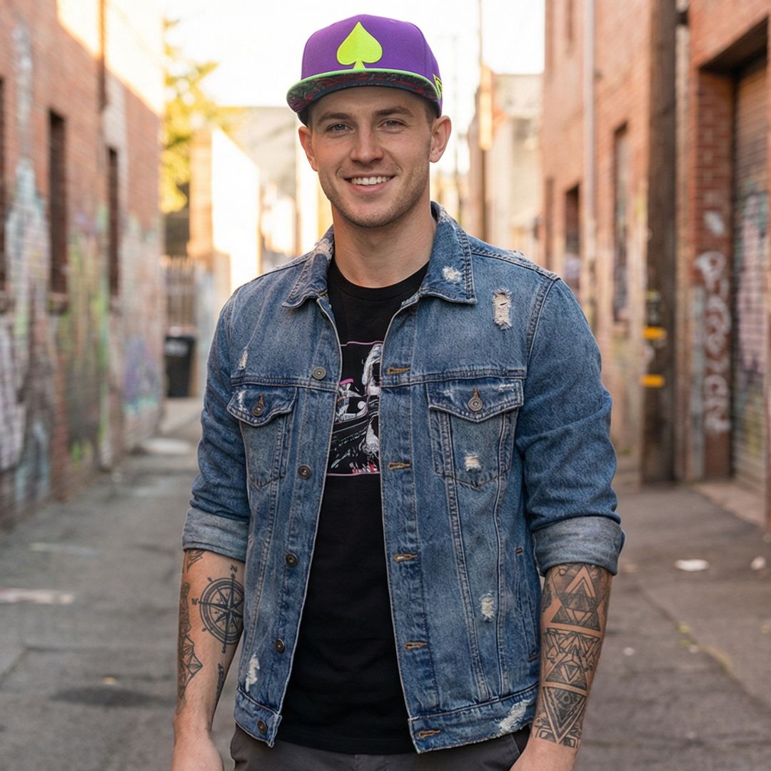 Casquette Snapback Black Jack - Violet/Vert fluo