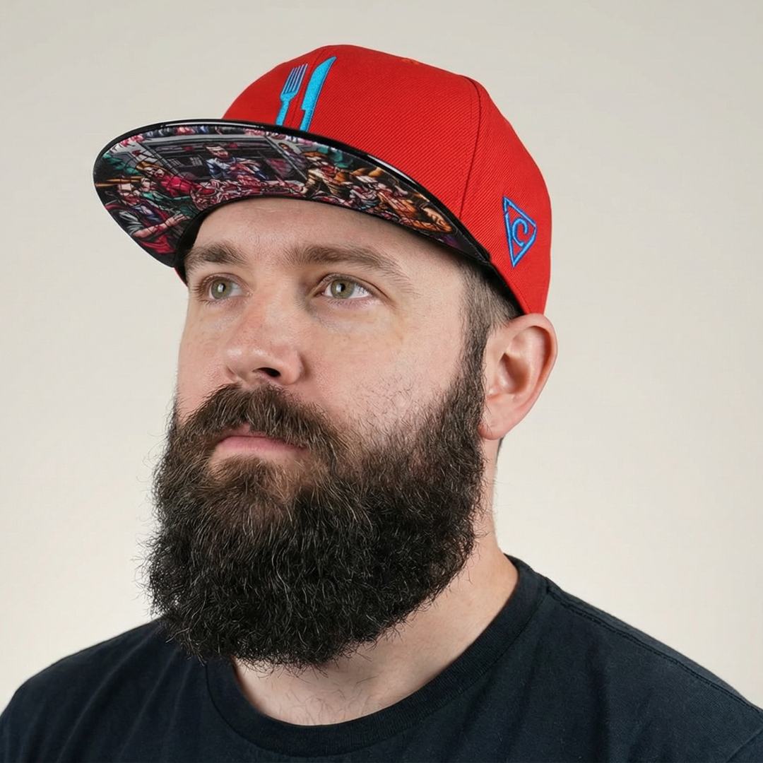 Casquette Snapback Dinner Time - Rouge/Noir métallisé