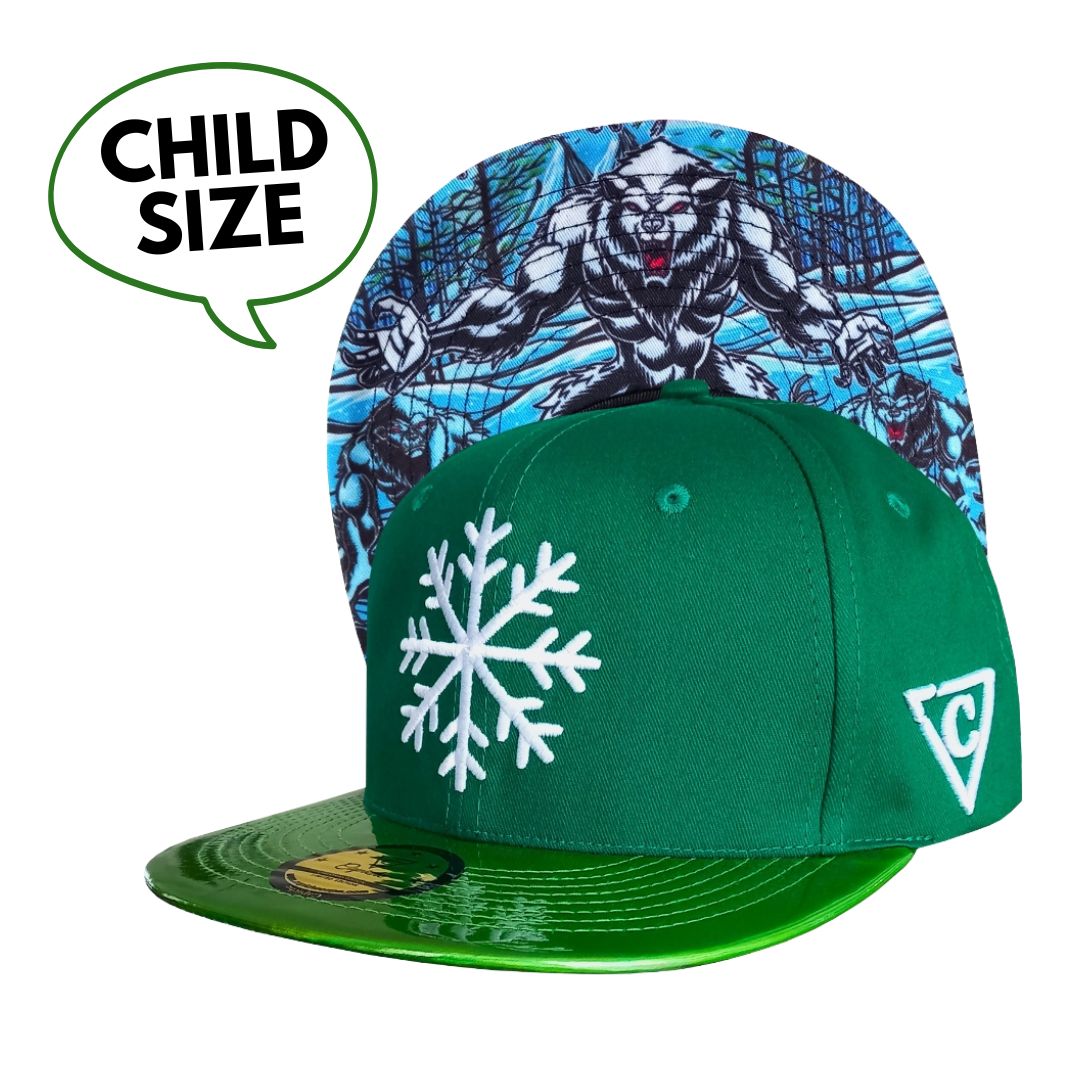 LIMITED Christmas Snapback Ice Beast Child Size - Green/Holographic