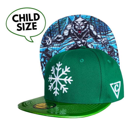 LIMITED Christmas Snapback Ice Beast Child Size - Green/Holographic