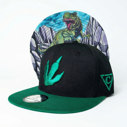 T-rex Snapback - Zwart/Groen