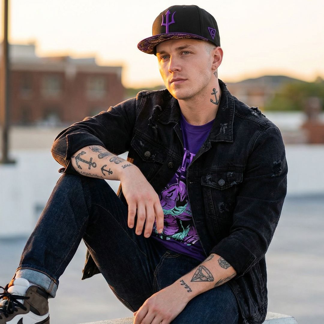 Gorra Hydra Snapback - Negra / Morada