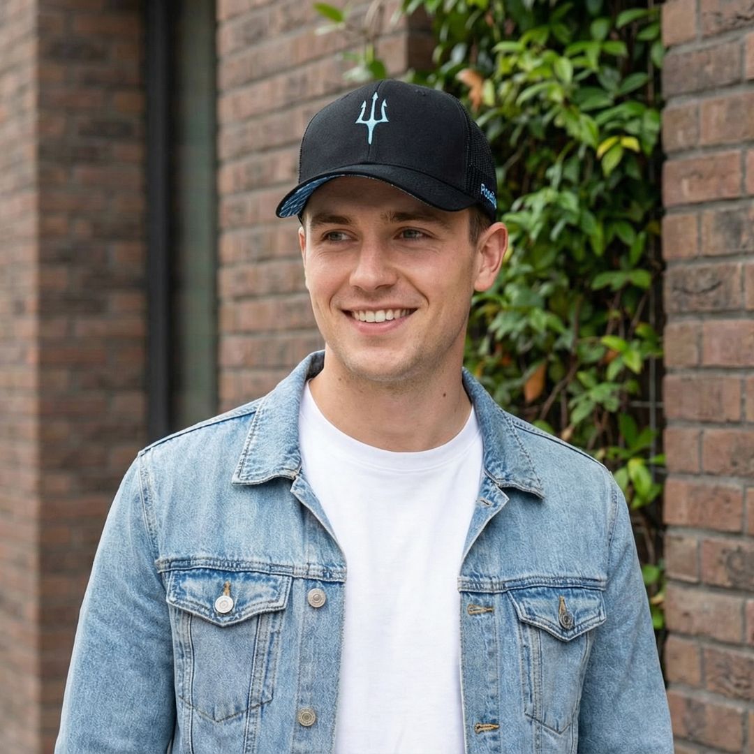 Clean Greek Poseidon Trucker Cap - Black