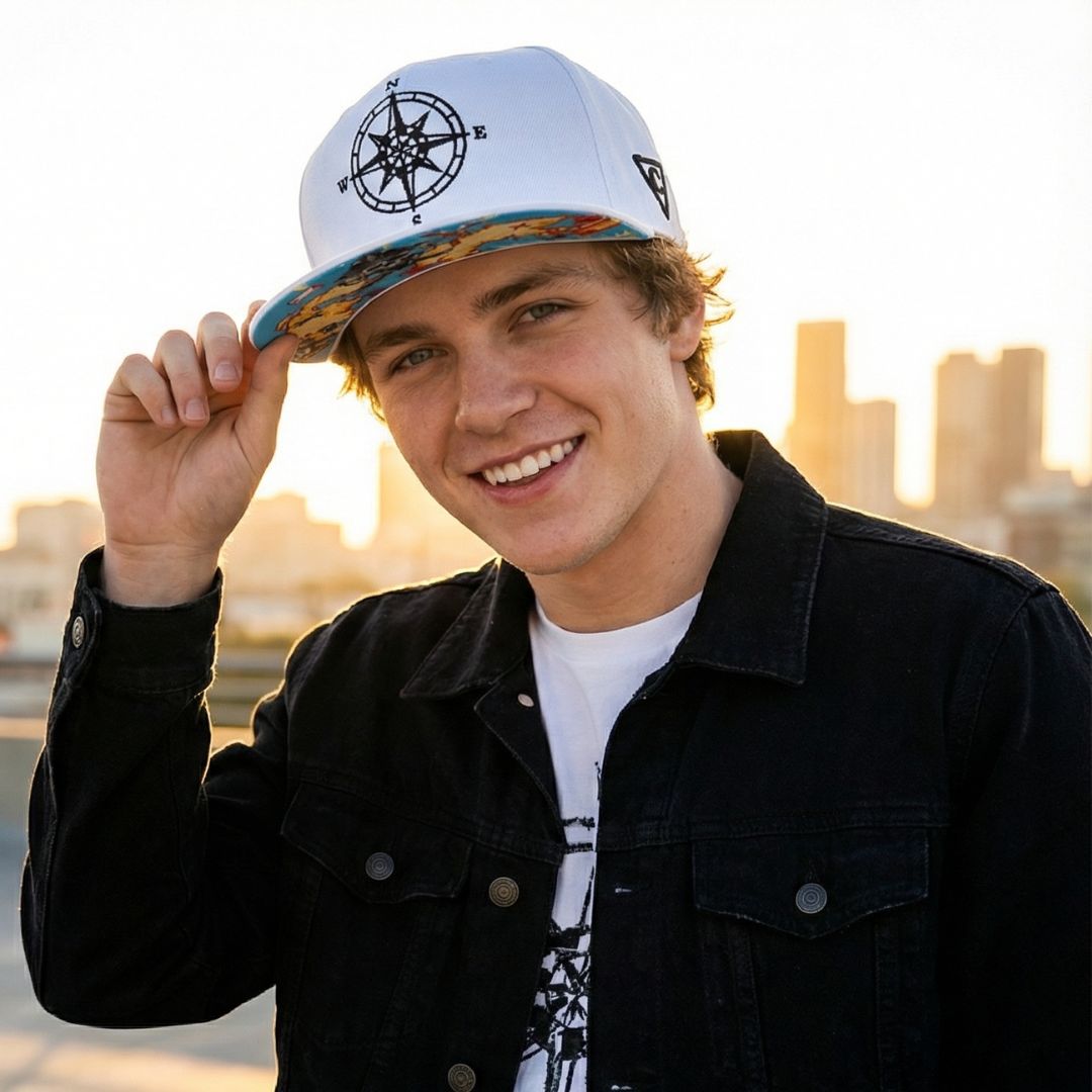 Treasure Map Snapback - White