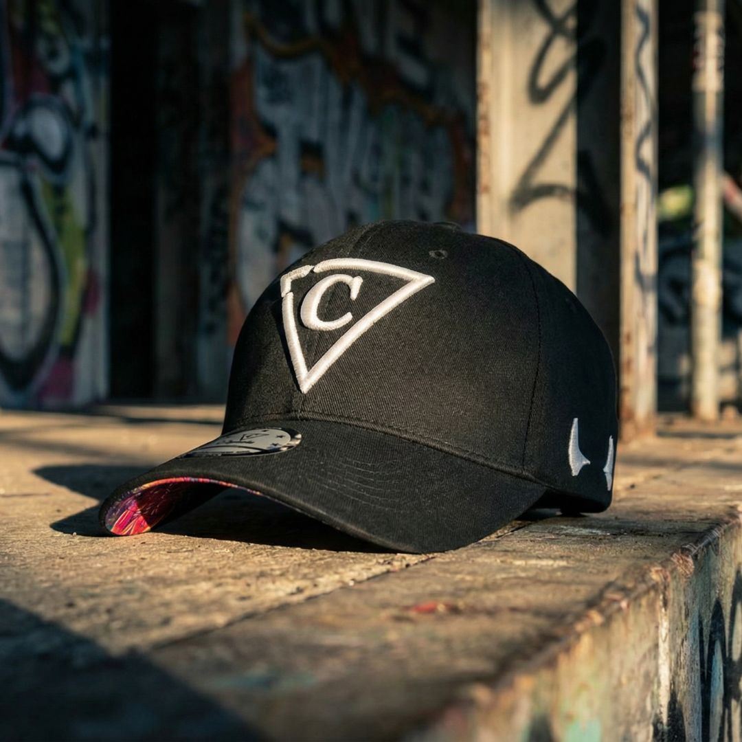 Red Devil Curved Baseball Cap - Black