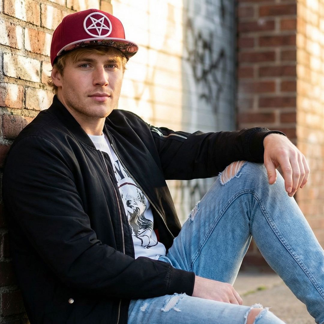 Gorra Snapback Cursed Dolls - Roja / Beige claro