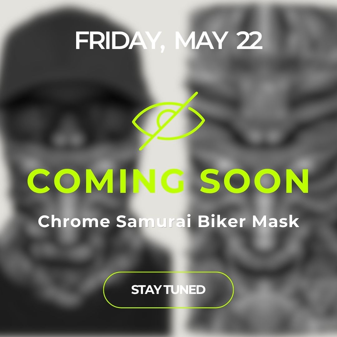 [MAY 22] Chrome Samurai Biker Mask - Green/Red