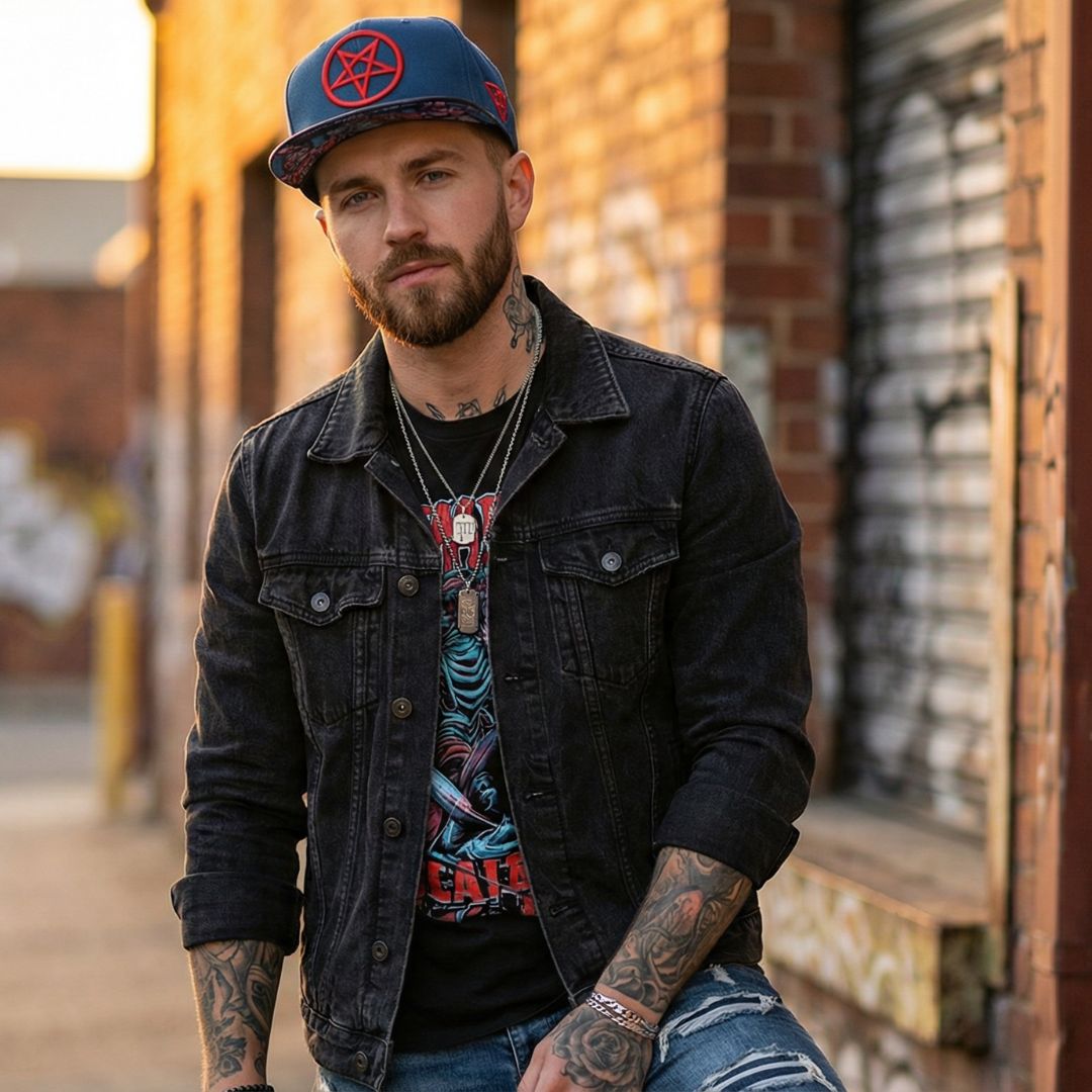 Casquette Snapback Cursed Doctor - Bleu/Noir métallisé