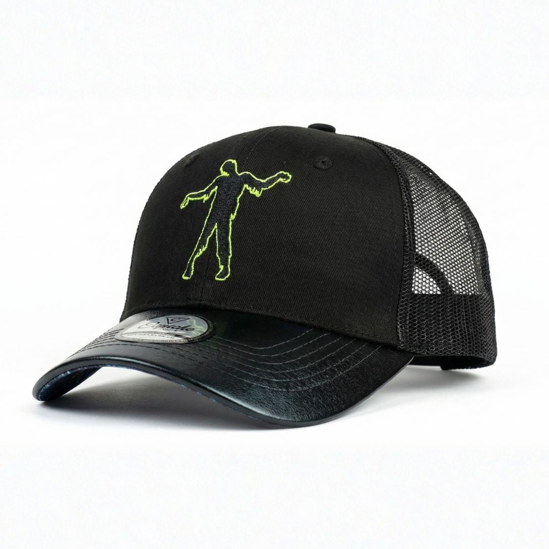 Casquette Trucker Zombie Apocalypse - Noir/Vert foncé métallisé craquelé
