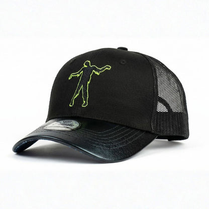 Casquette Trucker Zombie Apocalypse - Noir/Vert foncé métallisé craquelé
