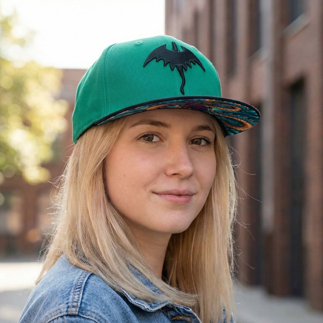 Casquette Snapback Dragon chinois - Vert/Noir