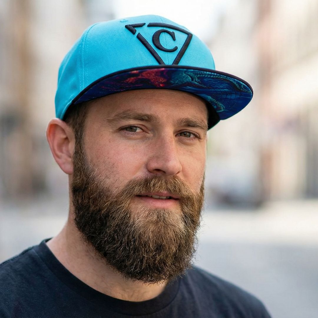 Krokodyl Snapback - niebieski/czarny