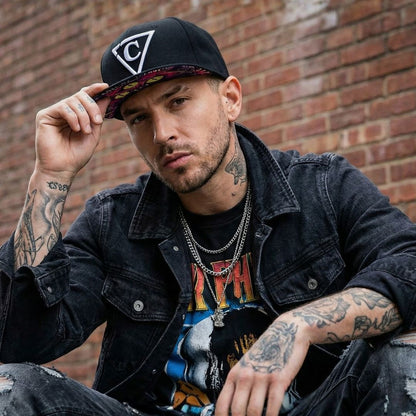 Casquette Snapback Purple Monster Cat - Noir