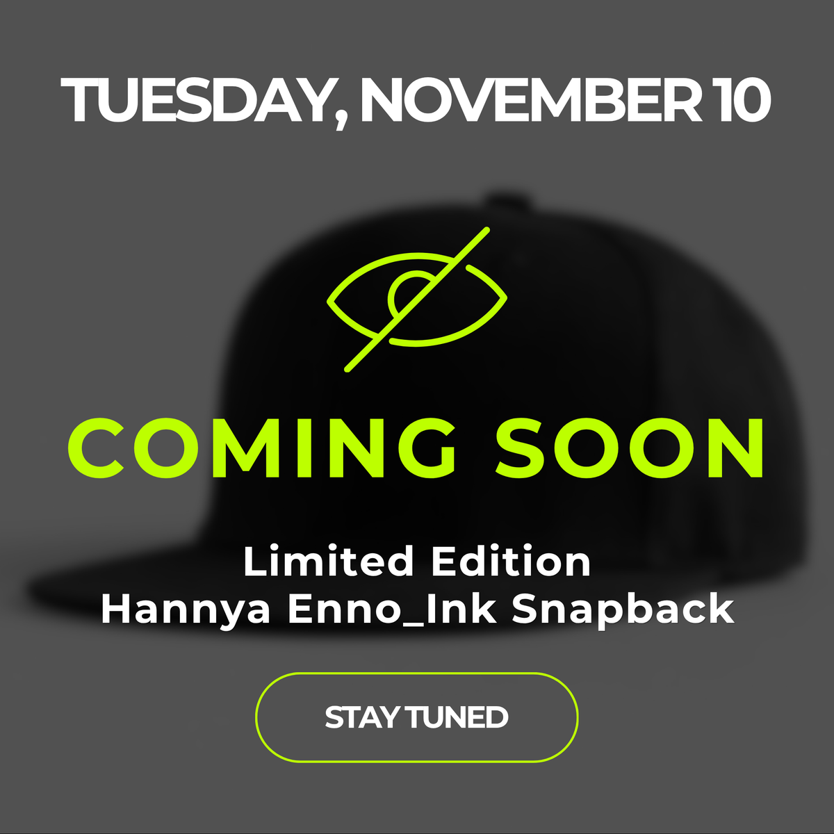 [Nov 10] LIMITED EDITION Hannya Snapback Enno_Ink Collab - Black Suede