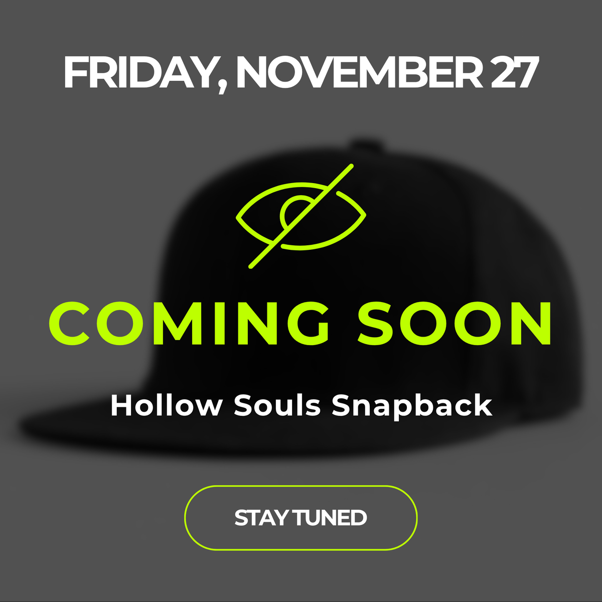 [Nov 27] Hollow Souls Snapback - Black & Neon Green Thunder