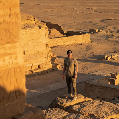 Robot Horus Snapback - Black/Yellow Egyptian Pattern