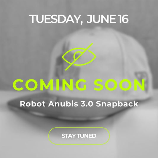 [JUNE 16] Robot Anubis 3.0 Snapback - Light Mint Suede/Orange Crackling Metallic