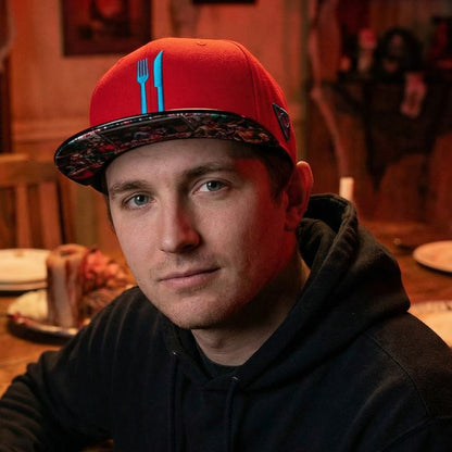 Casquette Snapback Dinner Time - Rouge/Noir métallisé