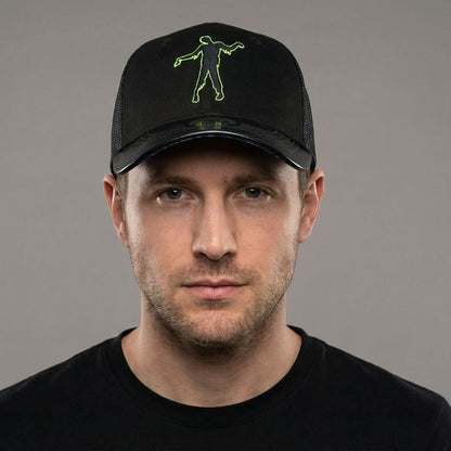 Casquette Trucker Zombie Apocalypse - Noir/Vert foncé métallisé craquelé
