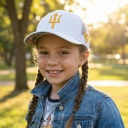 Cappellino trucker Pegasus taglia bambino - Bianco