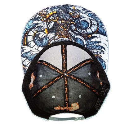 Robot Poseidon Snapback – Hellblau, dicke Baumwolle
