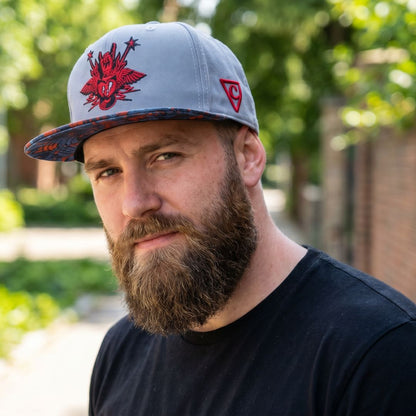 Rock On Snapback - Grijs/Rood