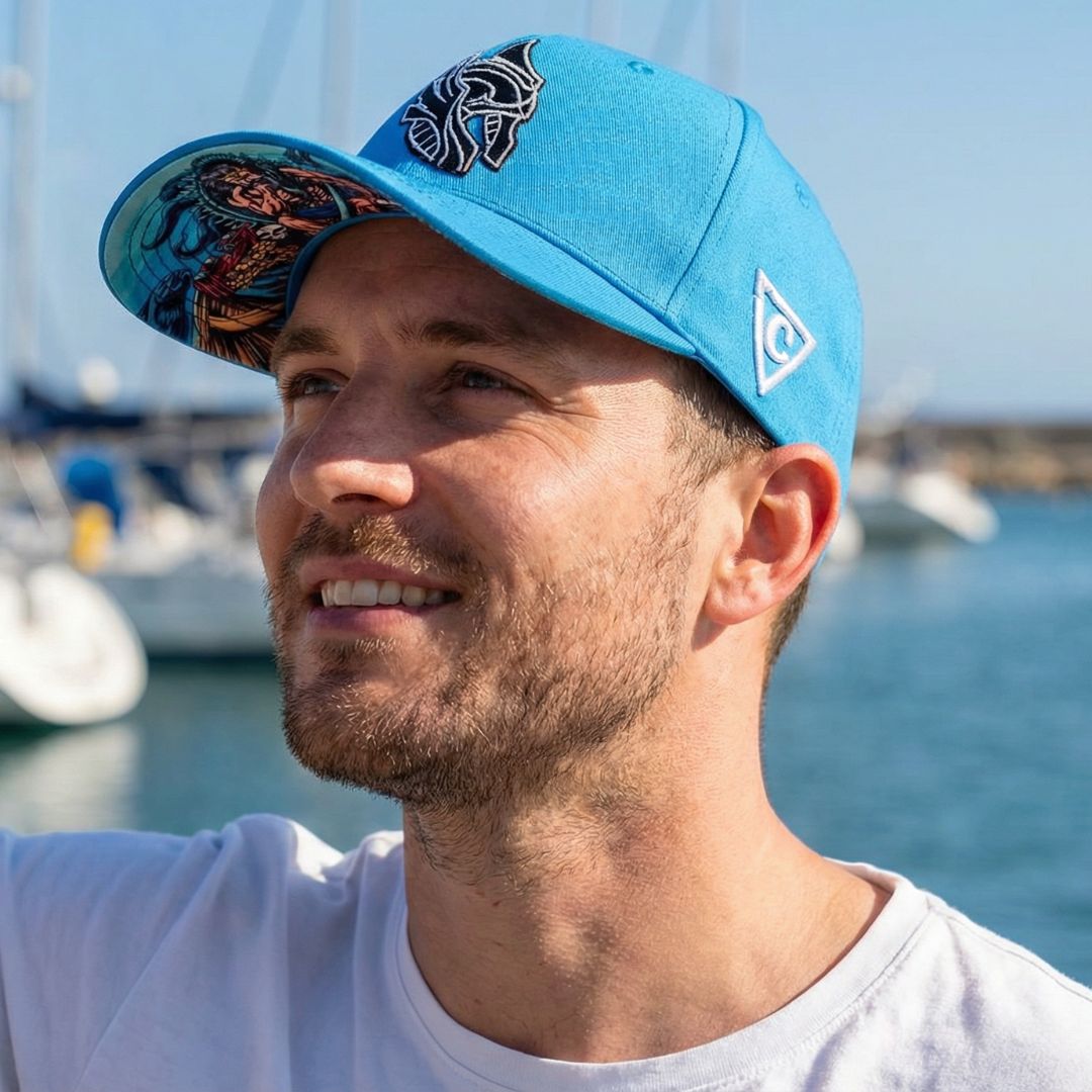 Njord Curved Baseball Cap - Blau