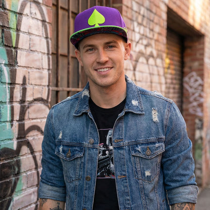 Casquette Snapback Black Jack - Violet/Vert fluo