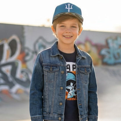 Poseidon Curved Cap Kindergröße - Schwarz/Blau