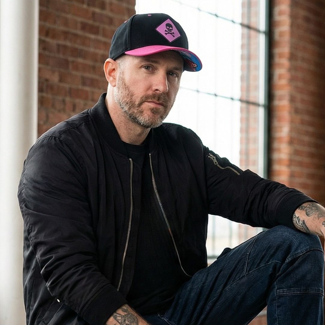 Purple Volcano Curved Cap - Black Fleece/Pink