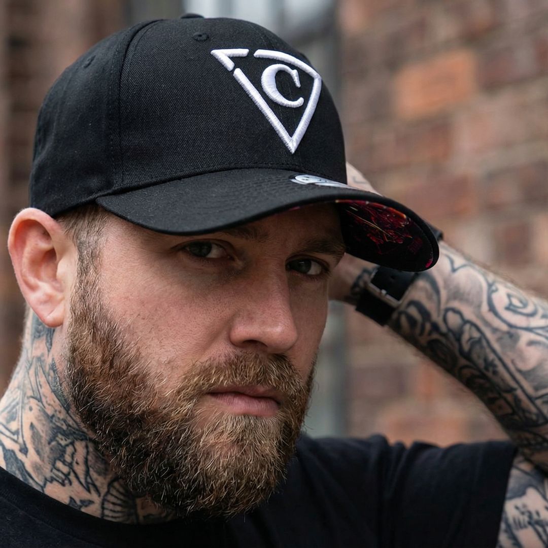 Red Devil Curved Baseball Cap - Black