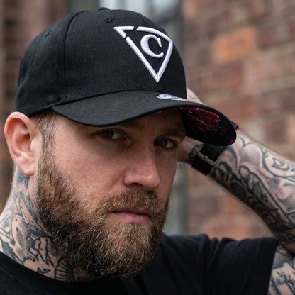 Red Devil Curved Baseball Cap - Black